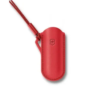 Victorinox classic sd Leather Pouch rood