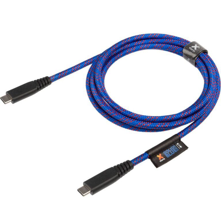 xtorm solid blue usb-c naar usb-c-pd-kabel 2 meter blauw